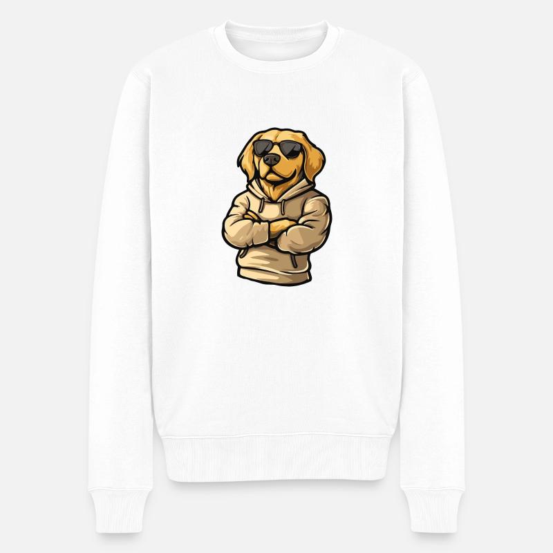 bande dessinée de chien beagle - Pull Premium bio Homme - blanc