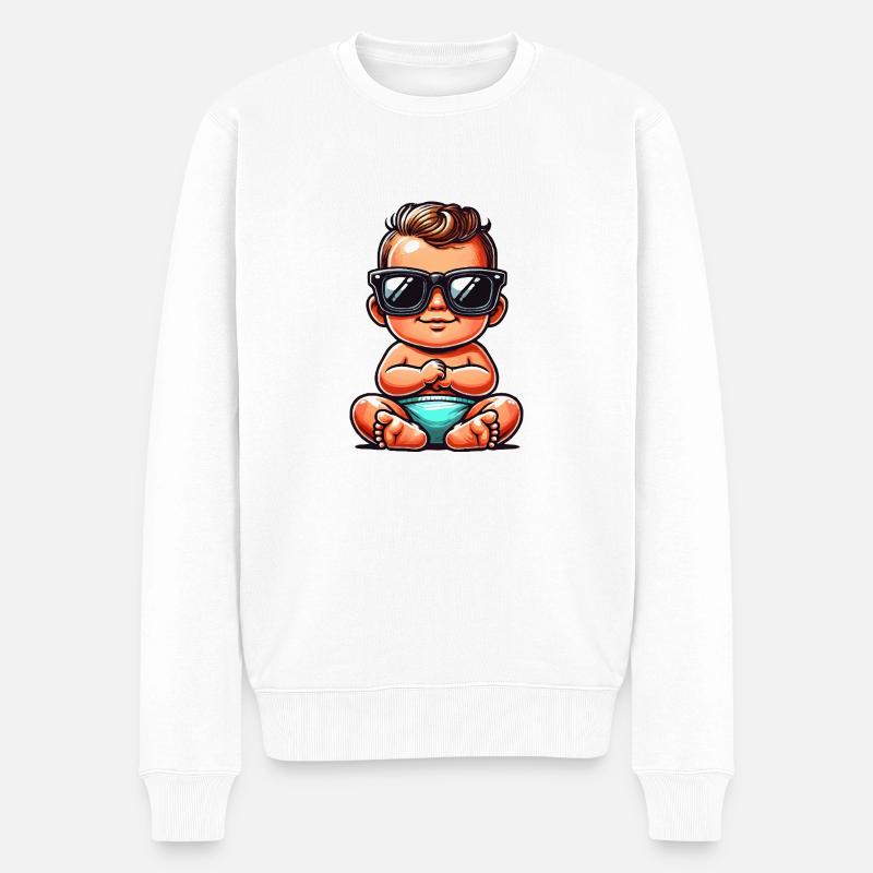 baby boy - Männer Premium Bio Pullover - Weiß