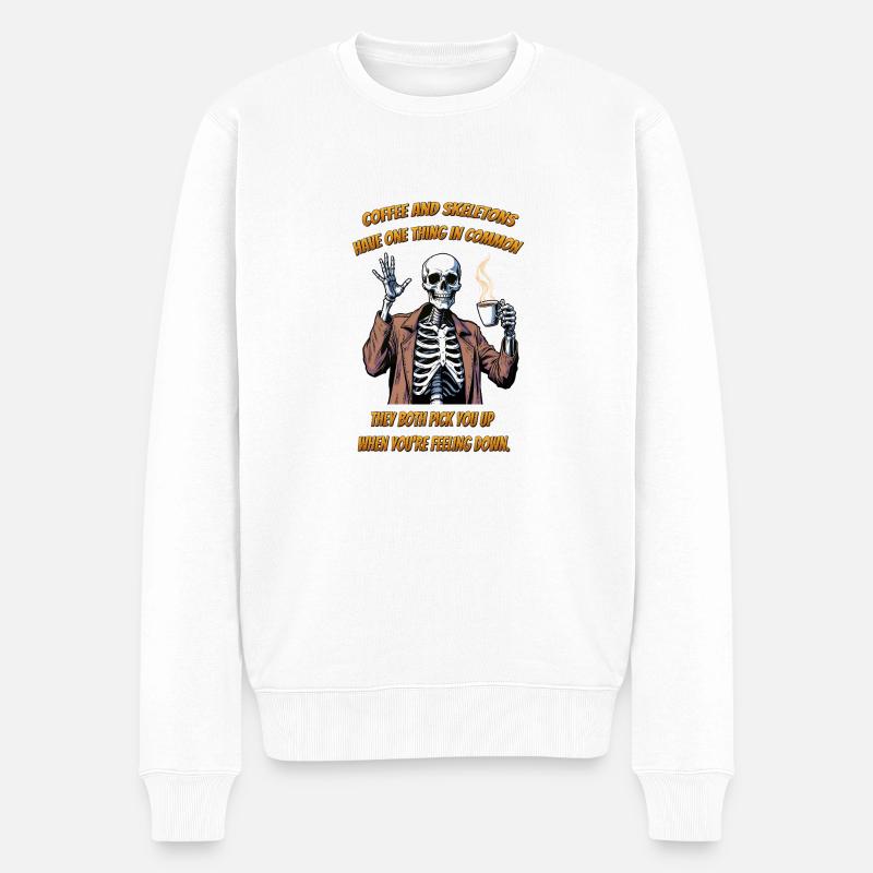 Café squelette - Pull Premium bio Homme - blanc