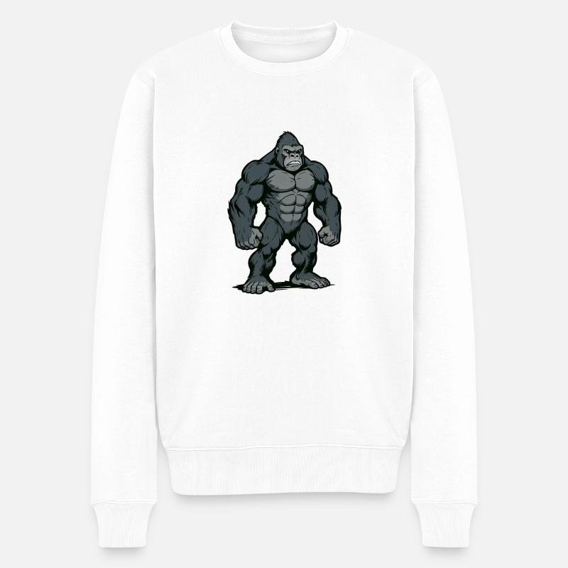 gorilla - Männer Premium Bio Pullover - Weiß