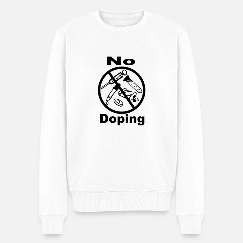No doping - 1farb - Männer Premium Bio Pullover - Weiß