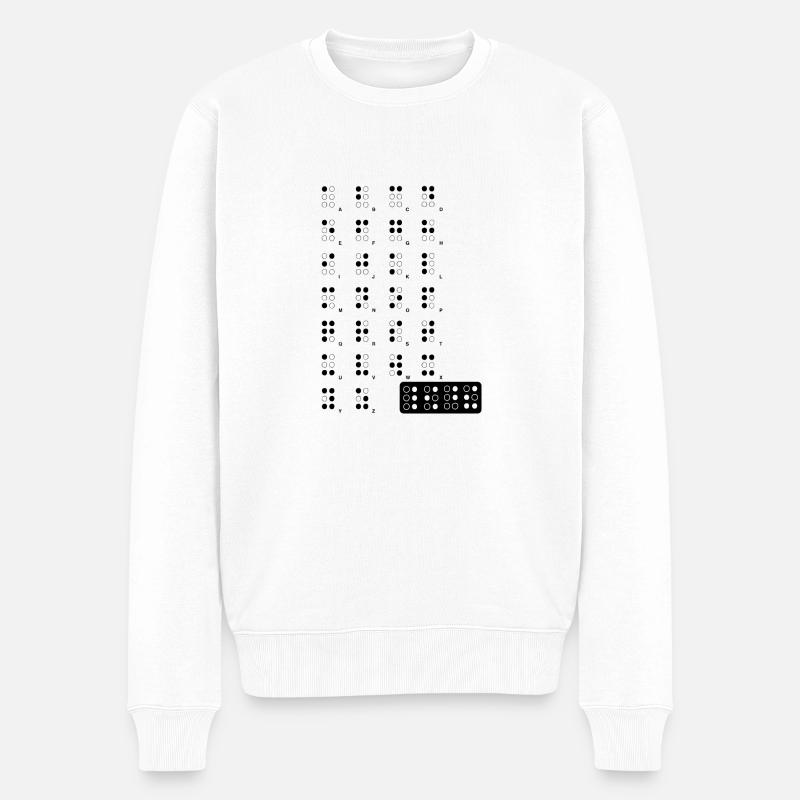 Braille blak - Männer Premium Bio Pullover - Weiß