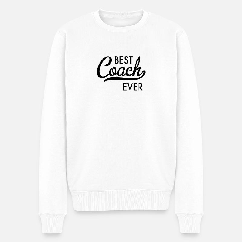 Bester Coach - Männer Premium Bio Pullover - Weiß
