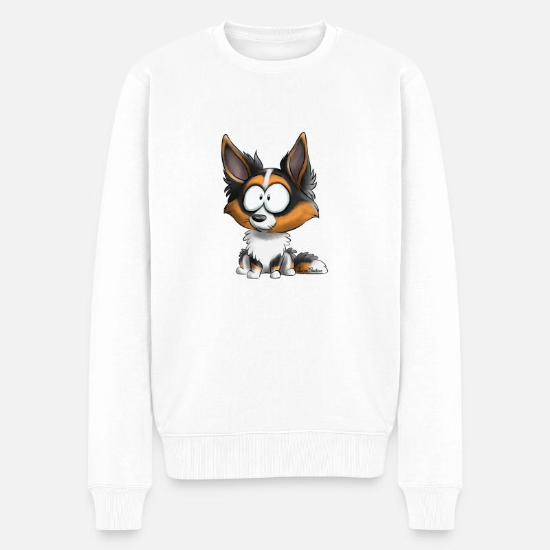 Je suis Border Collie - Noir Tricolore - Pull Premium bio Homme - blanc