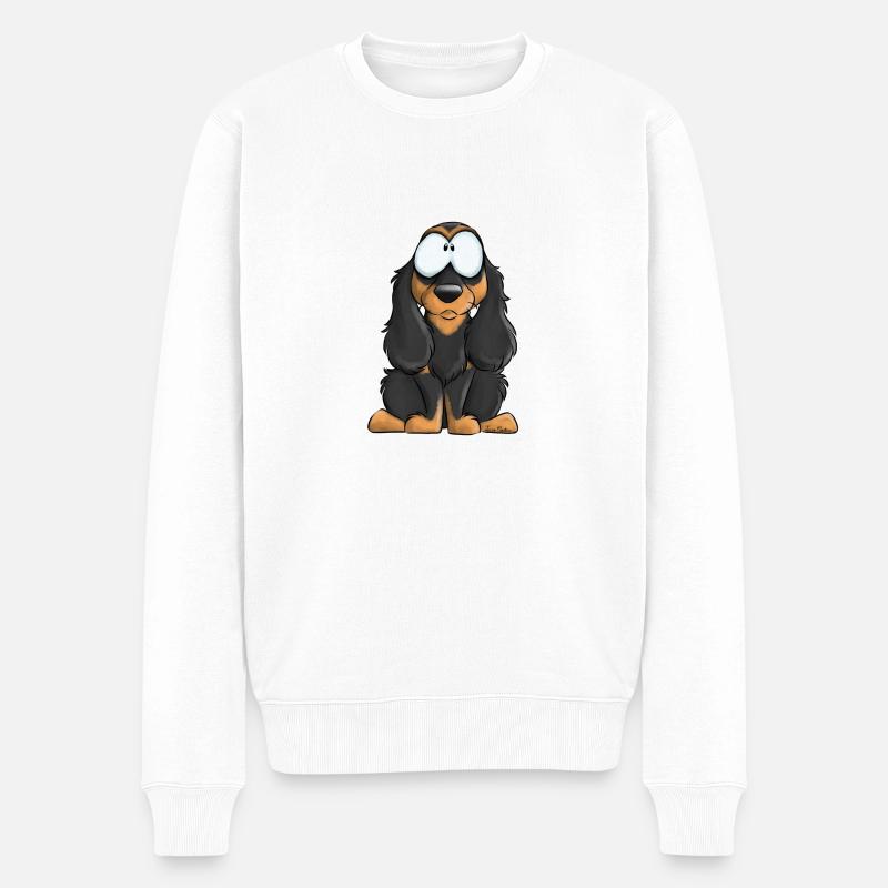 Je Suis Cocker Anglais Noir Feu - Pull Premium bio Homme - blanc