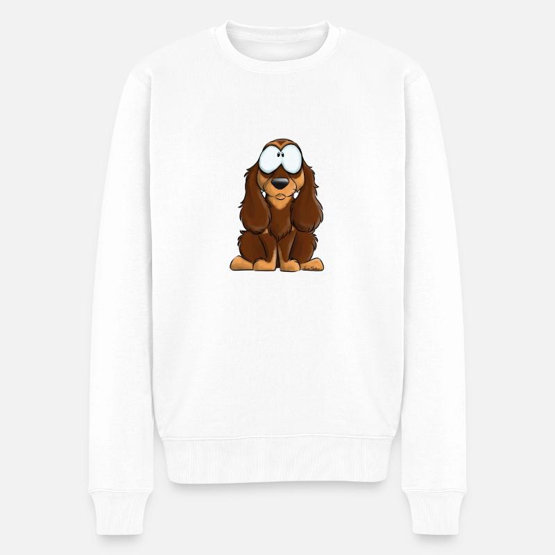 Je Suis Cocker Anglais Chocolat Feu - Pull Premium bio Homme - blanc