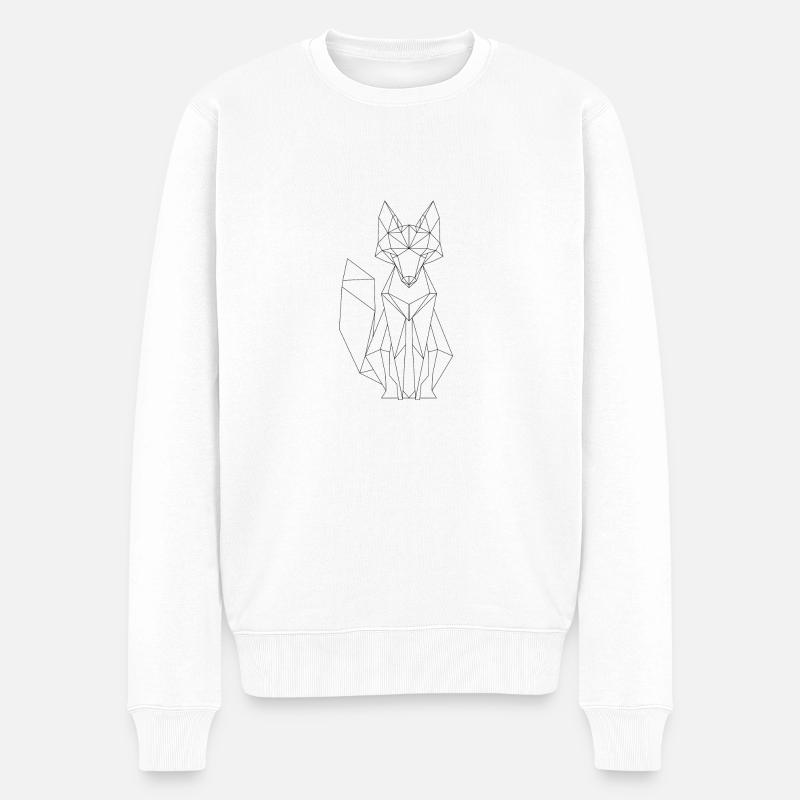 Fuchs Polygon Design - Männer Premium Bio Pullover - Weiß