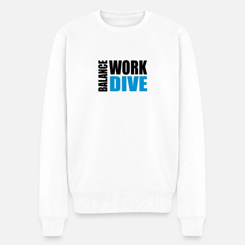 WORKDIVEBALANCE - Männer Premium Bio Pullover - Weiß