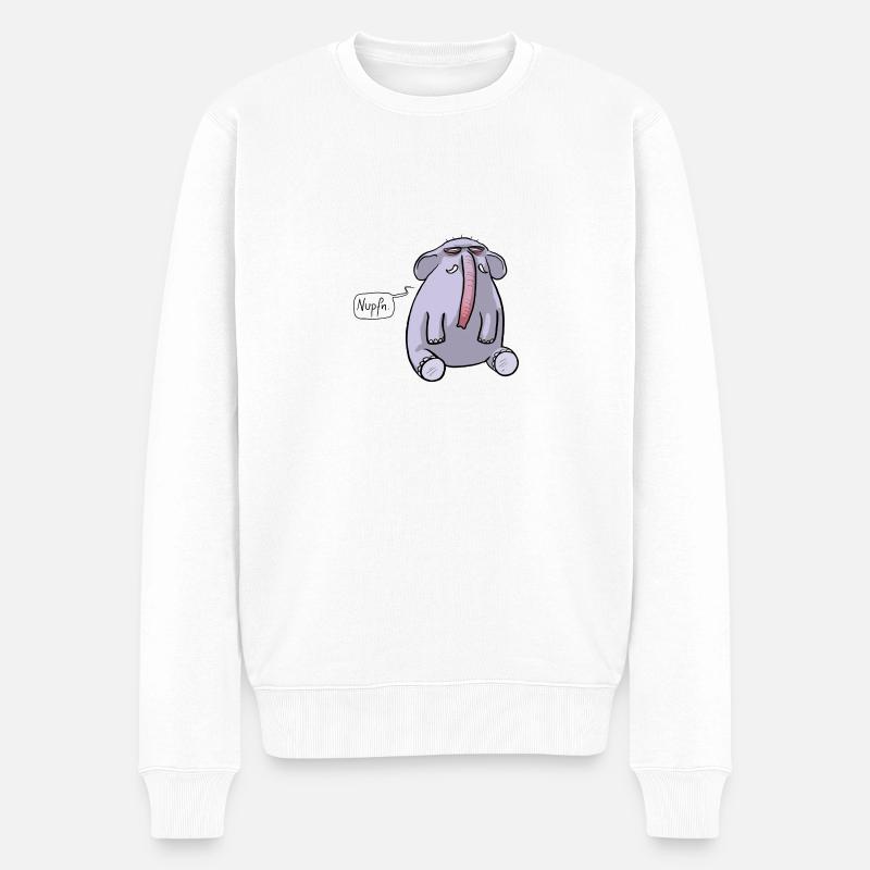 Elefant Schnupfen - Männer Premium Bio Pullover - Weiß