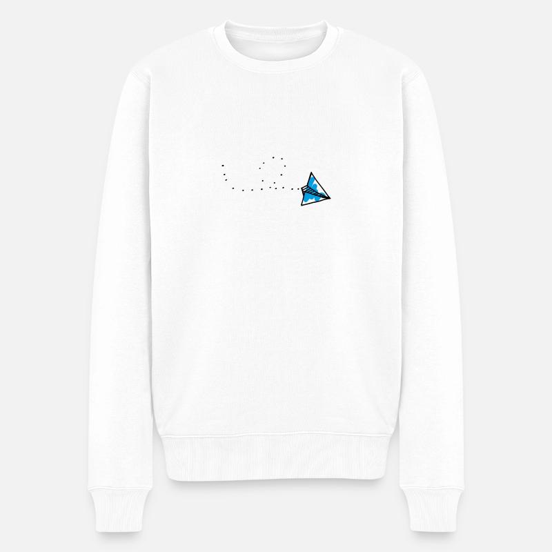 paper - Männer Premium Bio Pullover - Weiß