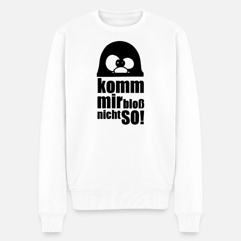 Pinguin Fun Spruch Geschenk Tier lustig - Männer Premium Bio Pullover - Weiß