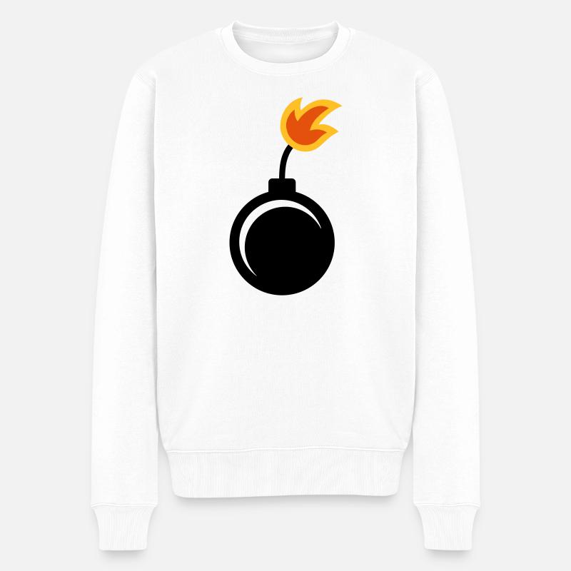 Bombe - Männer Premium Bio Pullover - Weiß