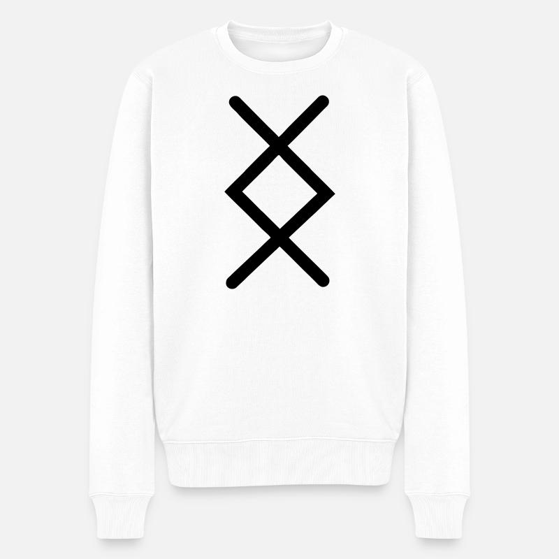 Ingwaz Fruchtbarkeit - Männer Premium Bio Pullover - Weiß