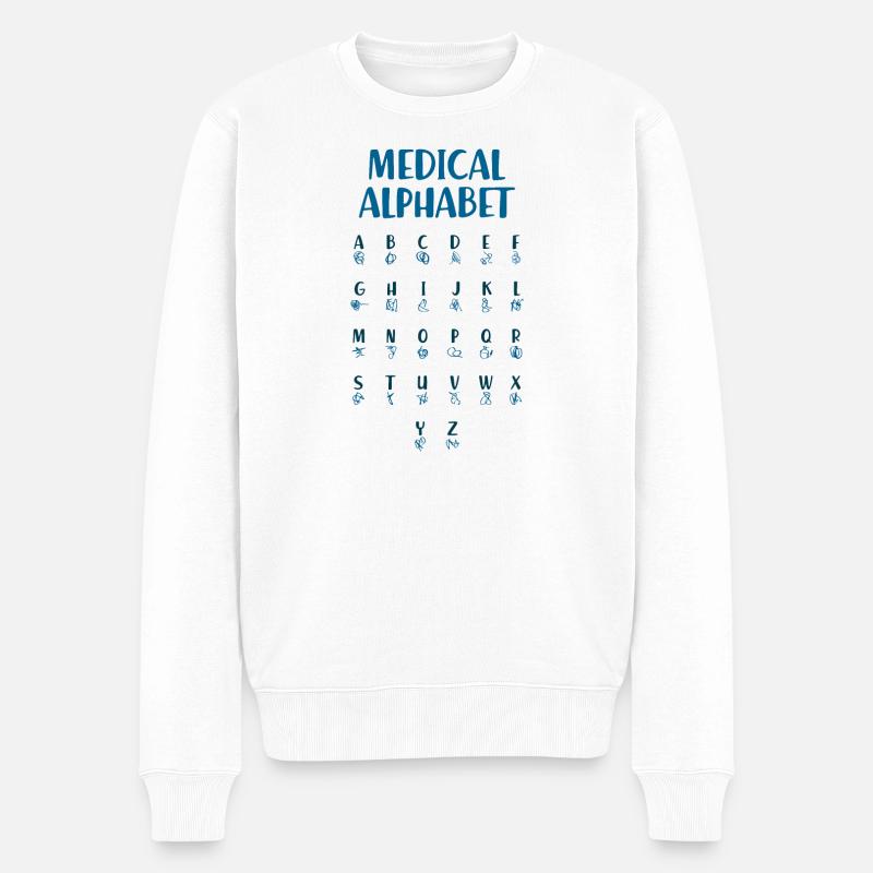 Medizinisches Alphabet - Männer Premium Bio Pullover - Weiß