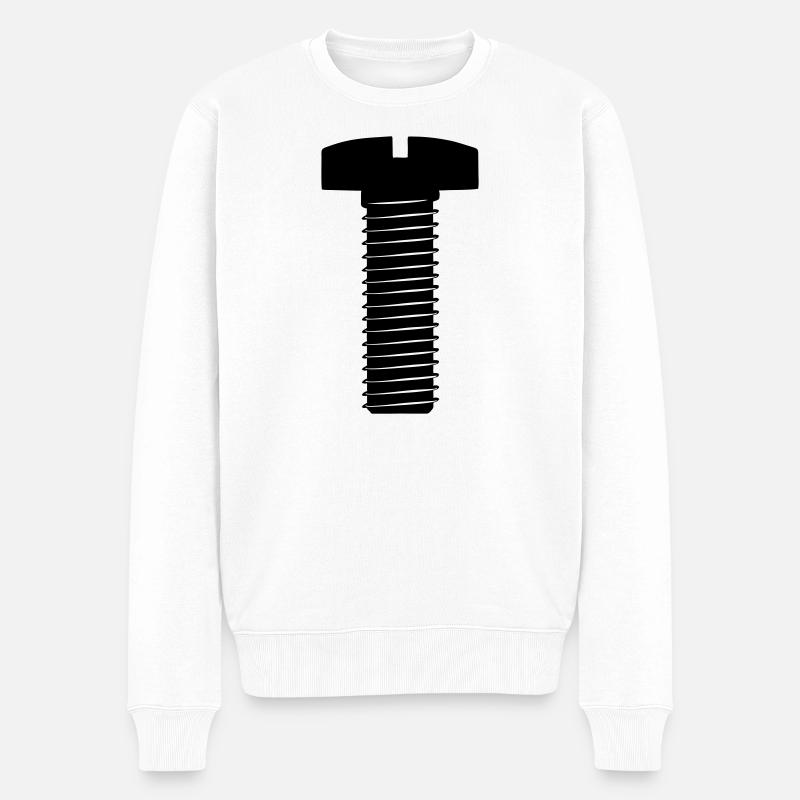 Tête ronde à boulon à vis - Pull Premium bio Homme - blanc