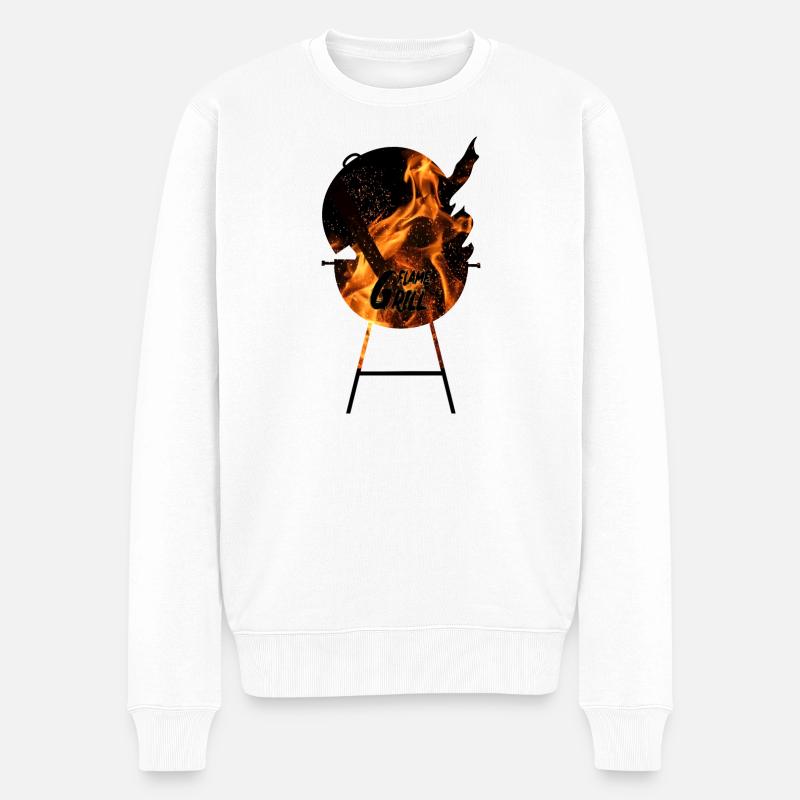Barbecue au feu pour hommes - Pull Premium bio Homme - blanc