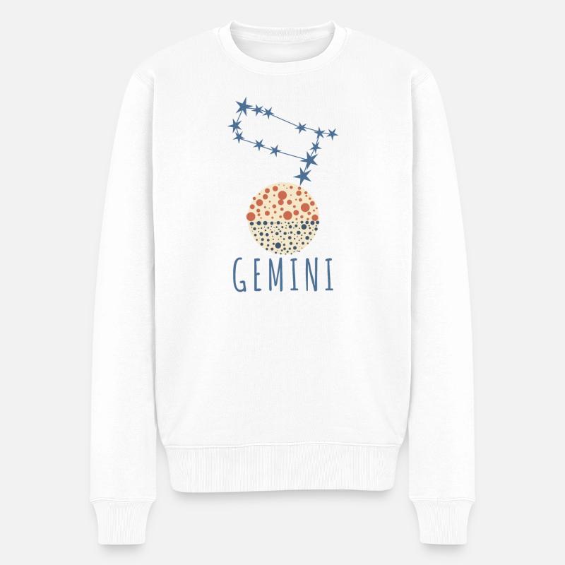 Das Sternbild Zwillinge - Männer Premium Bio Pullover - Weiß