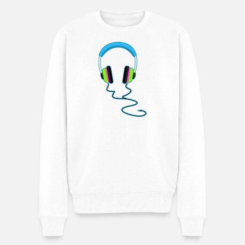 Glitzernder Regenbogenhelm - Männer Premium Bio Pullover - Weiß