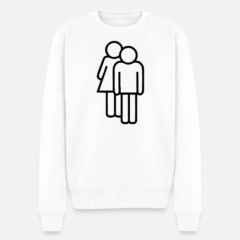 Logo-Mann und -Frau - Männer Premium Bio Pullover - Weiß