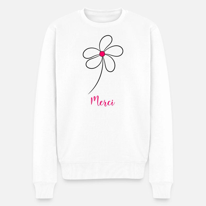 MAÎTRESSE. MERCI - Pull Premium bio Homme - blanc