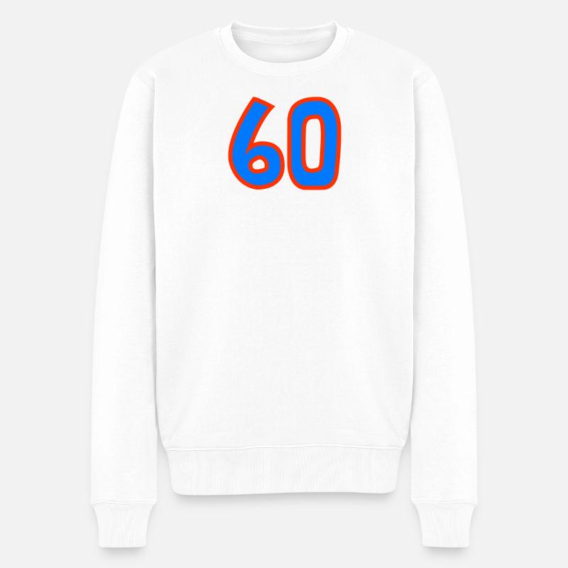 60. 60 JAHRE. 60-JÄHRIGES JUBILÄUM. 60. GEBURTSTAG. - Männer Premium Bio Pullover - Weiß