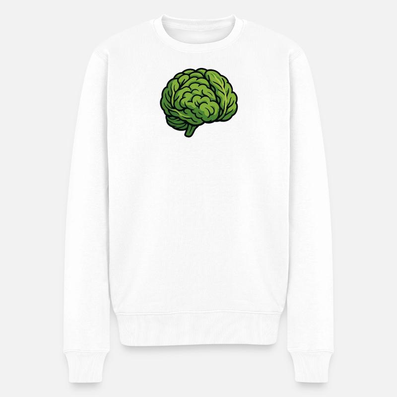 Salat-Gehirn - Männer Premium Bio Pullover - Weiß
