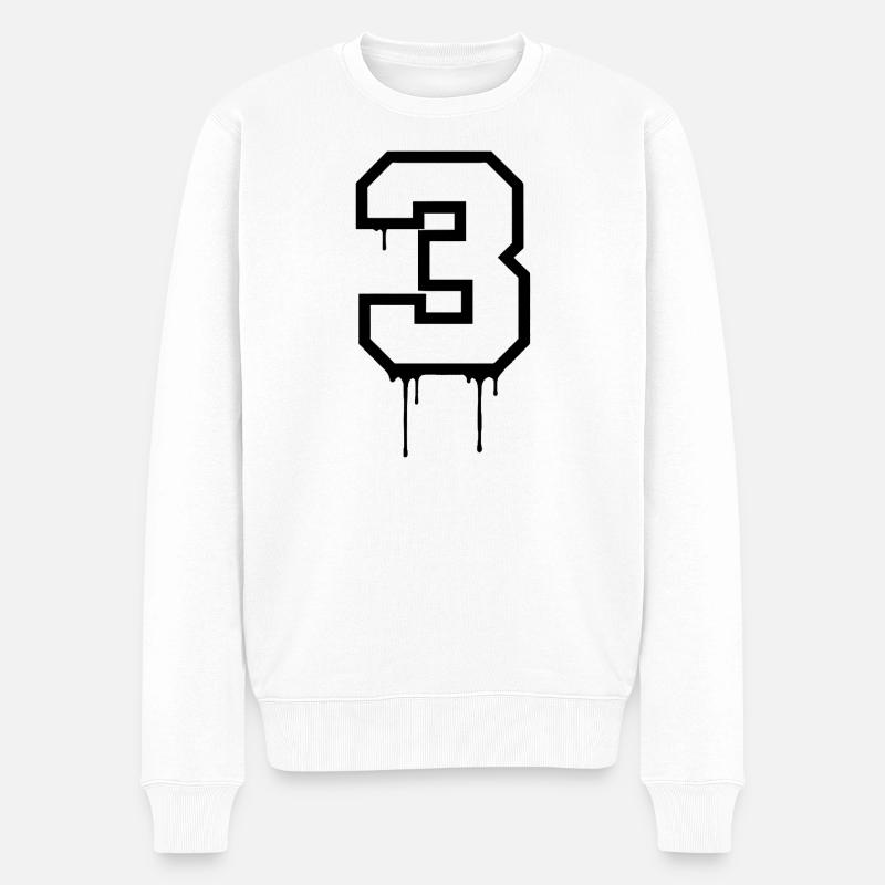 Graffiti Style Numéro 3 Design - Pull Premium bio Homme - blanc