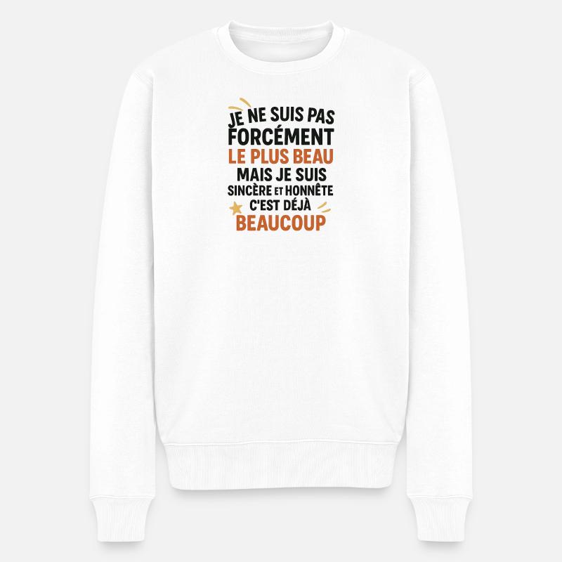Citation humoristique honnête sincère - Pull Premium bio Homme - blanc