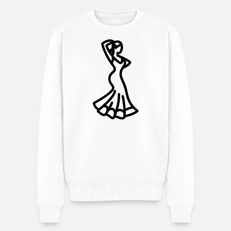 Flamenco - Männer Premium Bio Pullover - Weiß