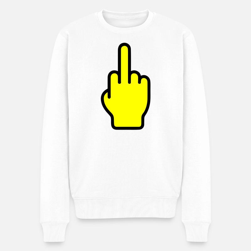 Mittelfinger Symbol - Männer Premium Bio Pullover - Weiß