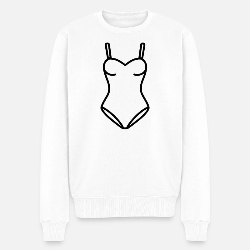 Badeanzug - Männer Premium Bio Pullover - Weiß