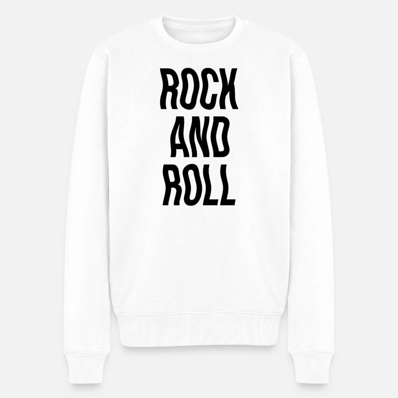 Conception musicale rock and roll - Pull Premium bio Homme - blanc