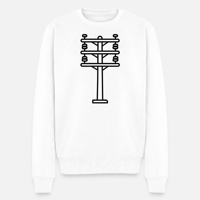 Strommast - Männer Premium Bio Pullover - Weiß