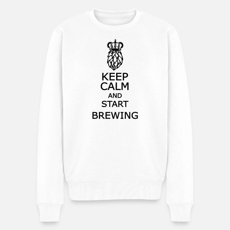 Reste calme et commence à infuser - Pull Premium bio Homme - blanc