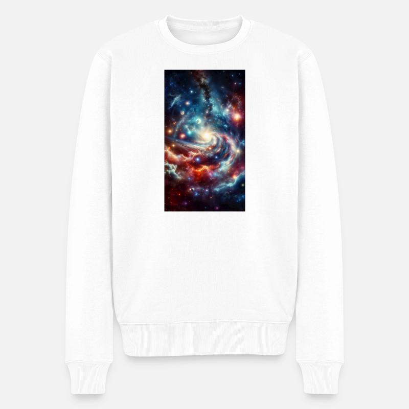 Kosmische Spirale: Sternennebel - Männer Premium Bio Pullover - Weiß