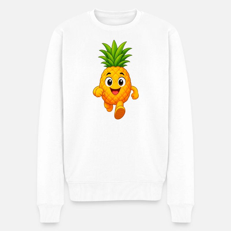 Ananas - Männer Premium Bio Pullover - Weiß