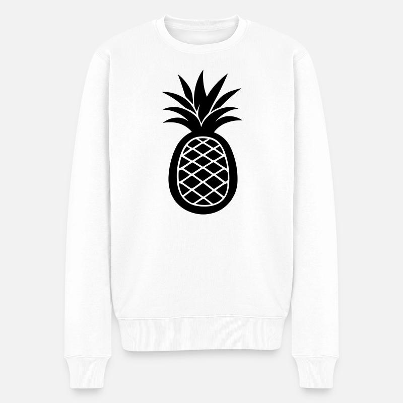 Ananas - Männer Premium Bio Pullover - Weiß