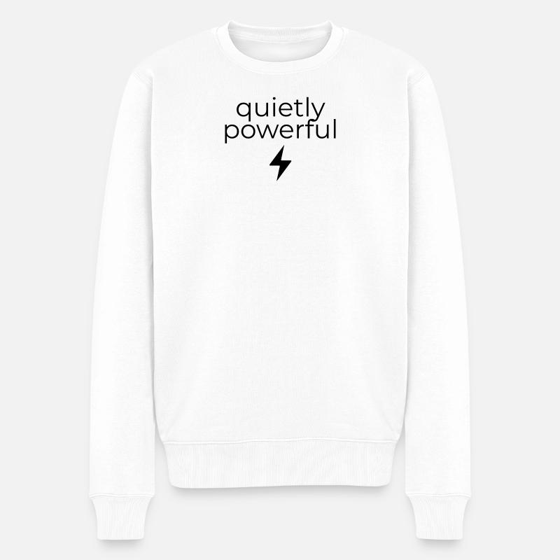 Leise leistungsstark - Männer Premium Bio Pullover - Weiß