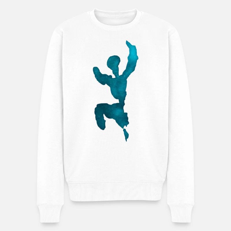 Springende Figur - Männer Premium Bio Pullover - Weiß
