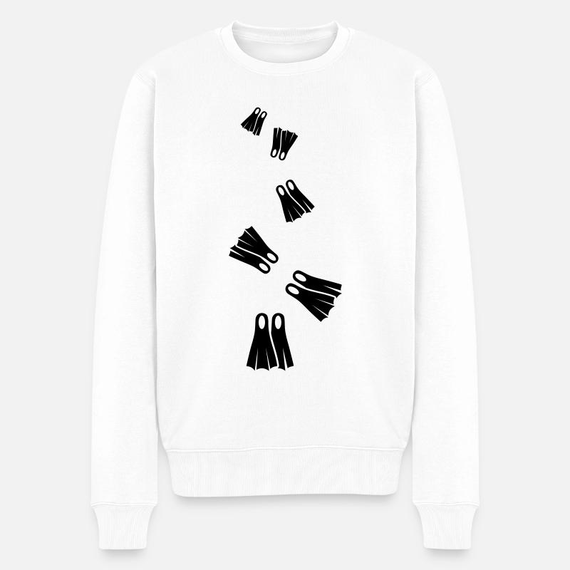 Taucherflossen Taucher silhouette - Männer Premium Bio Pullover - Weiß