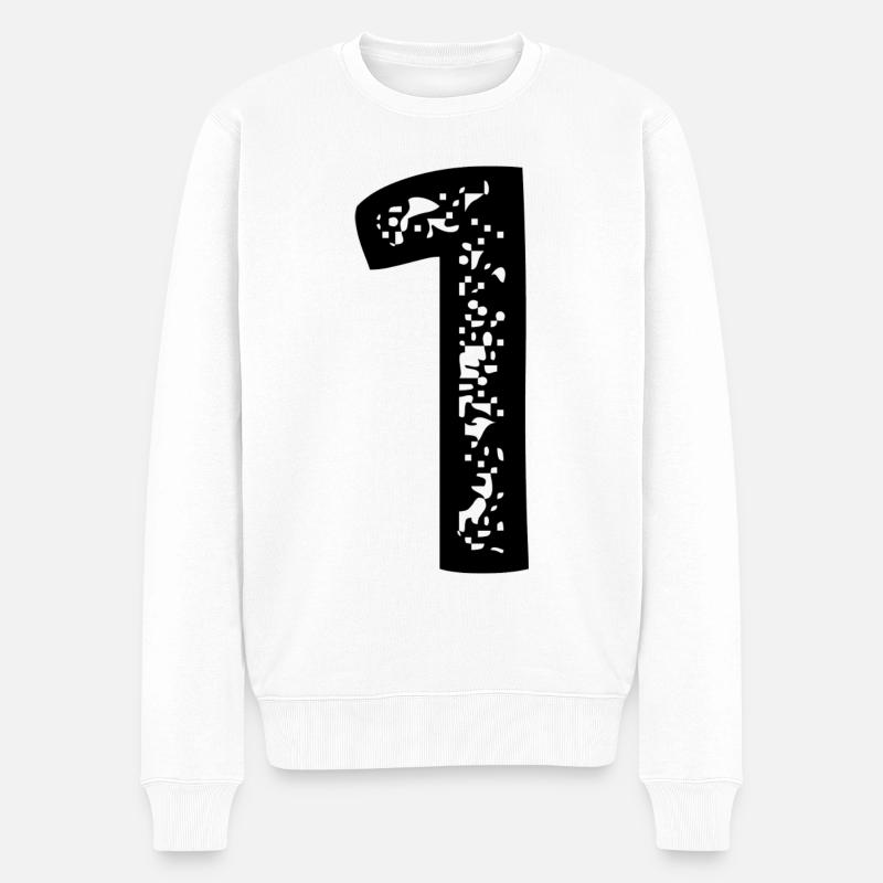 Maillot à 1 numéro - Pull Premium bio Homme - blanc