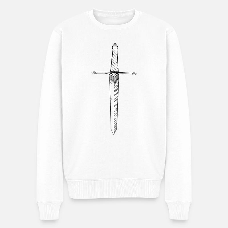 Dagger - Männer Premium Bio Pullover - Weiß