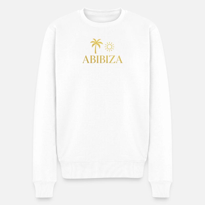 Abibiza - Männer Premium Bio Pullover - Weiß