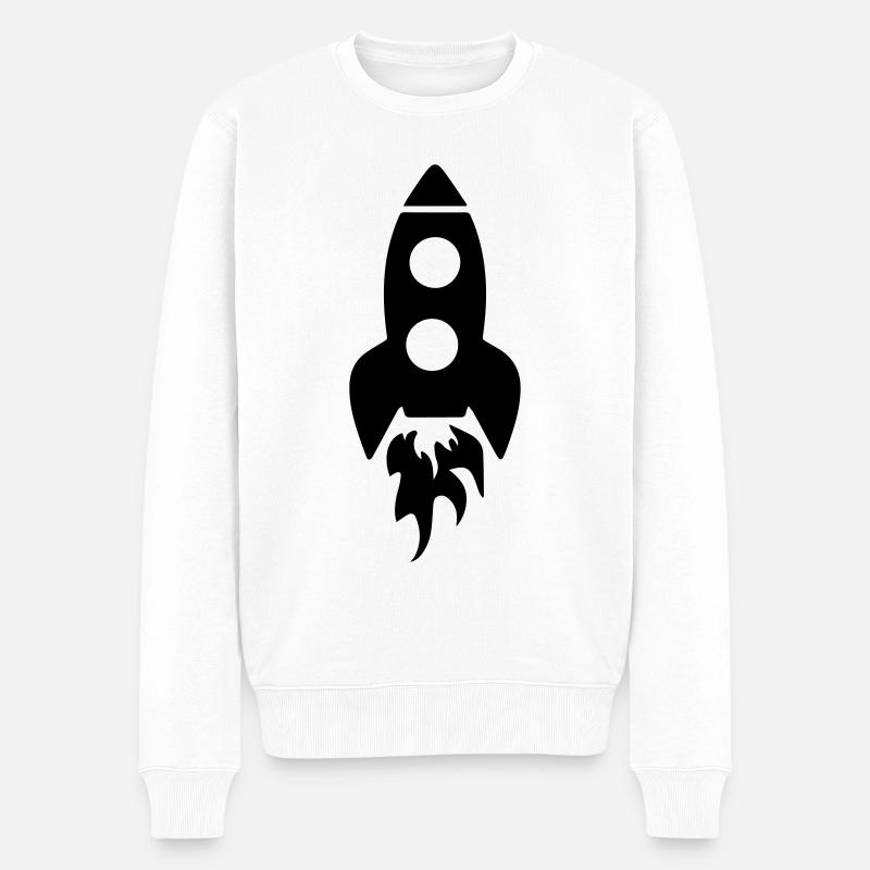 Rakete symbol - Männer Premium Bio Pullover - Weiß