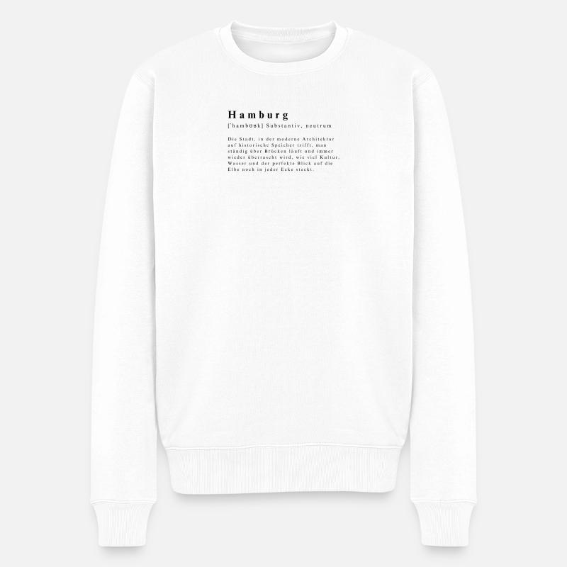 Hamburg Definition - Männer Premium Bio Pullover - Weiß
