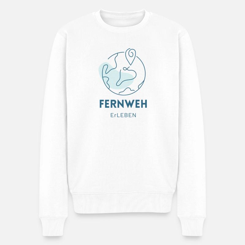 Expérience Wanderlust - Voyage - Avion - Pull Premium bio Homme - blanc