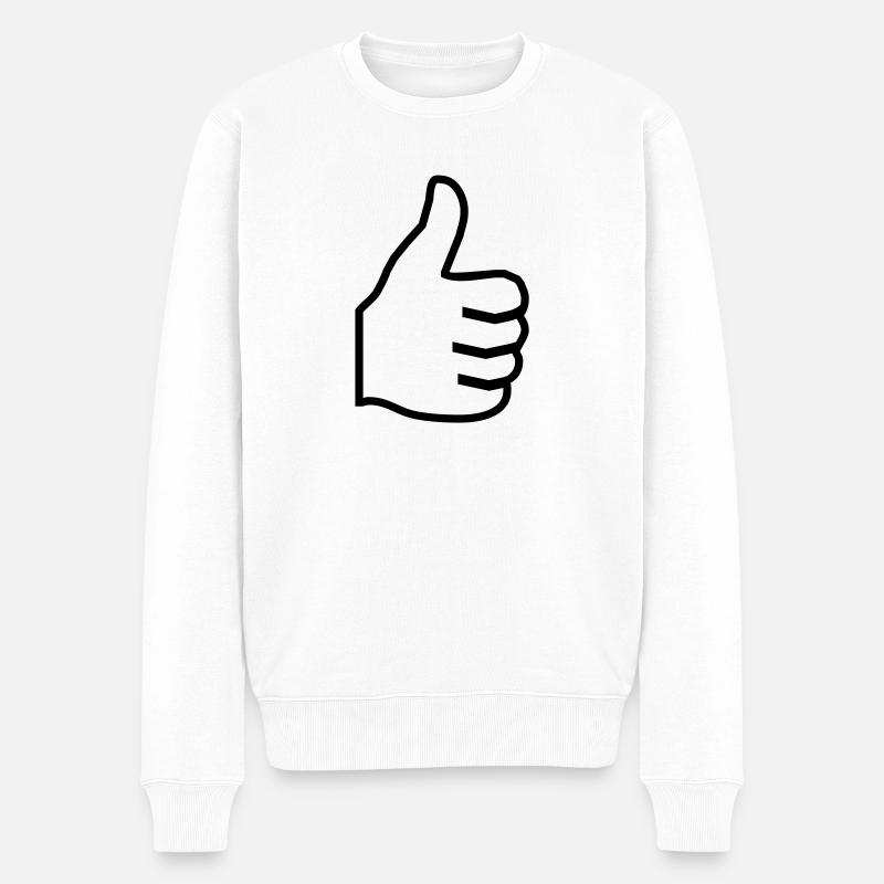 2541614 12405460 daumen - Männer Premium Bio Pullover - Weiß
