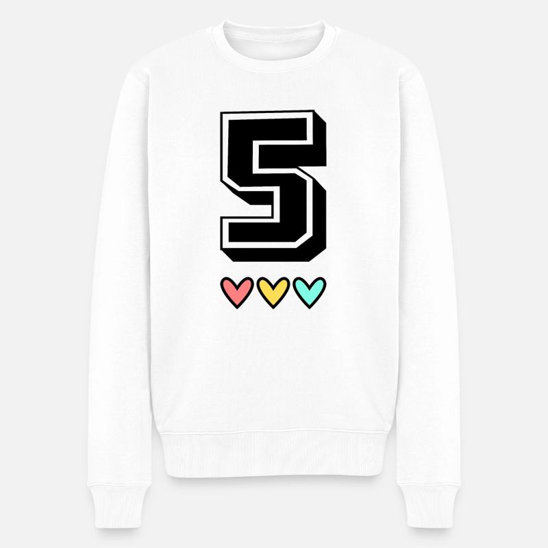 5 JAHRE. 5-jähriges JUBILÄUM. GEBURTSTAG 5 JAHRE. 5 - Männer Premium Bio Pullover - Weiß