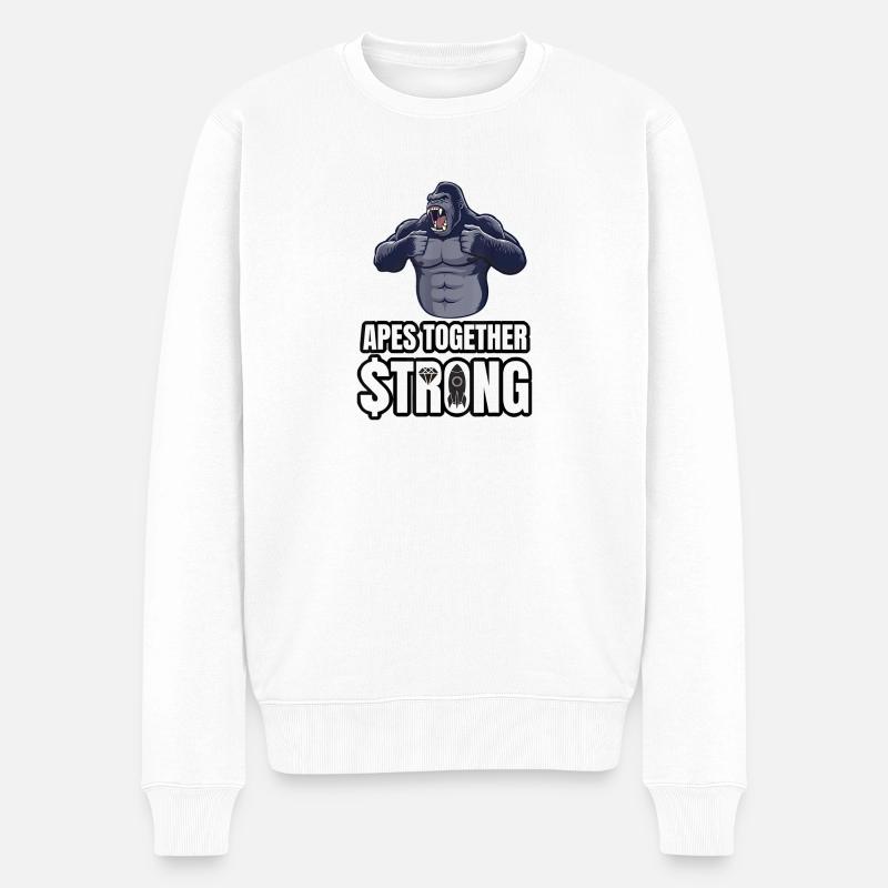 Apes Together Strong Hold Gorilla Meme T Shirt - Pull Premium bio Homme - blanc