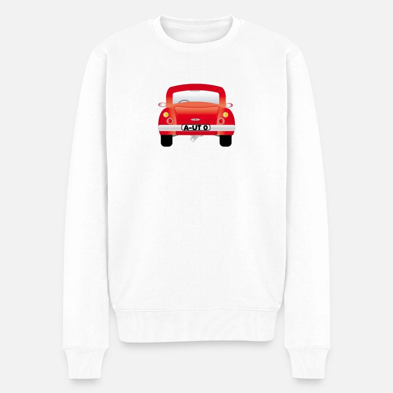 Auto (Heckansicht) - Männer Premium Bio Pullover - Weiß